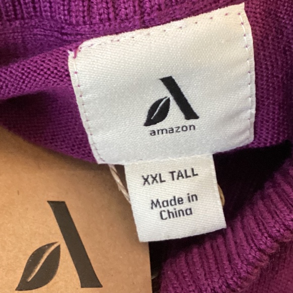 Men's Amazon Purple 1/4 Zip Mock Neck Pullover Wool Sweater  Size 2XL Tall - Picture 4 of 4